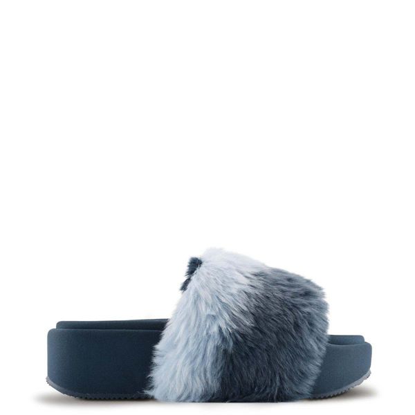 Nine West Rize Platform Blue White Slippers | South Africa 02F64-9X56